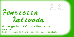 henrietta kalivoda business card